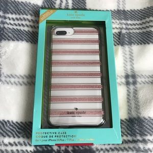 Kate Spade Pink Stripe Case for iPhone 6 plus/ 6s plus/ 7 plus/ 8 plus